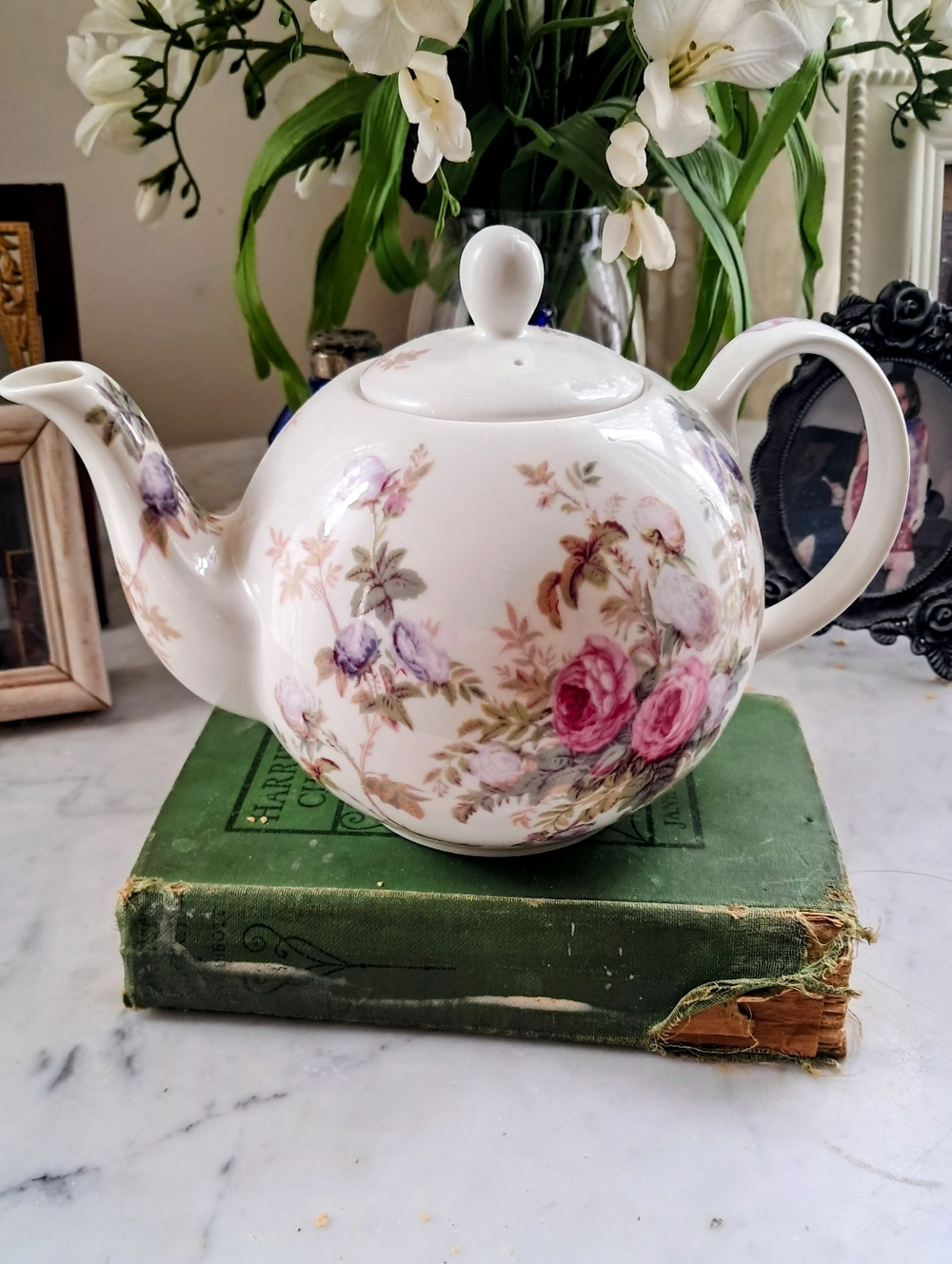 Brompton Rose Fine China Teapot 